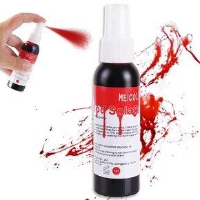 MEICOLY Fake Blood 6.76Oz/200ML,Squirt Blood for Halloween,Drip Liquid Blood for Clothes,Zombie,Vampire Monster SFX Makeup Creepy Scary Clown,Looks Like Real Blood for Fresh Wound,Cut,Slit-wrist