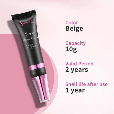 Beauty7 Eyelash Extension Remover Cream Safe Adhesive Bonder Eyelash Glue Remover Lash Remover Fast Dissolution Low Irritation Eyelash Extension Supplies 5g Pink Color in Kuwait