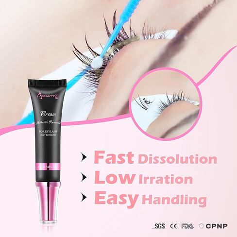 Beauty7 Eyelash Extension Remover Cream Safe Adhesive Bonder Eyelash Glue Remover Lash Remover Fast Dissolution Low Irritation Eyelash Extension Supplies 5g Pink Color in Kuwait