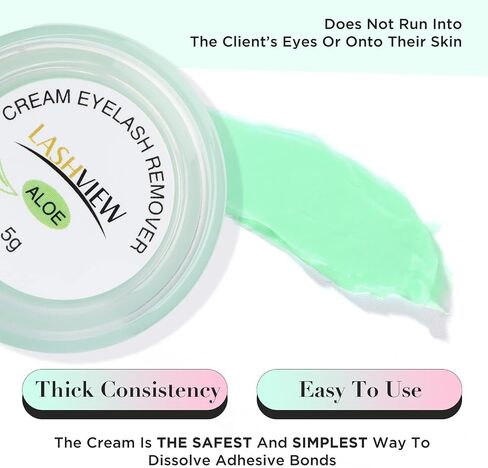 LASHVIEW Eyelash Extension Remover Cream, Eyelash Adhesive Remover, Professional Eyelash Extensions Remover for Salon(ALOE 0.51fl.oz/15ml) in Saudi Arabia