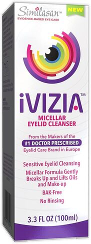 iVIZIA Eyelid Cleansing Wipes for Sensitive Eyelid Cleansing, Preservative-Free, Micellar, No Rinse, Gentle Eye Makeup Remover, 20 Sterile Single-Use Wipes for Eyelids in Kuwait