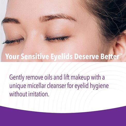 iVIZIA Eyelid Cleansing Wipes for Sensitive Eyelid Cleansing, Preservative-Free, Micellar, No Rinse, Gentle Eye Makeup Remover, 20 Sterile Single-Use Wipes for Eyelids in Kuwait