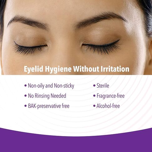 iVIZIA Eyelid Cleansing Wipes for Sensitive Eyelid Cleansing, Preservative-Free, Micellar, No Rinse, Gentle Eye Makeup Remover, 20 Sterile Single-Use Wipes for Eyelids in Kuwait