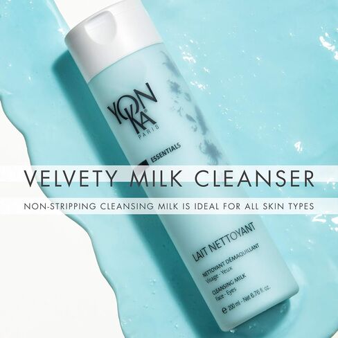 Yon-Ka Lait Nettoyant Facial Cleanser, Gentle Milk Cleanser & Makeup Remover, Daily Plant Based Wash, Moisturize and Balance Skins pH, All Skin Types, Paraben-Free (2.5 oz) in Kuwait