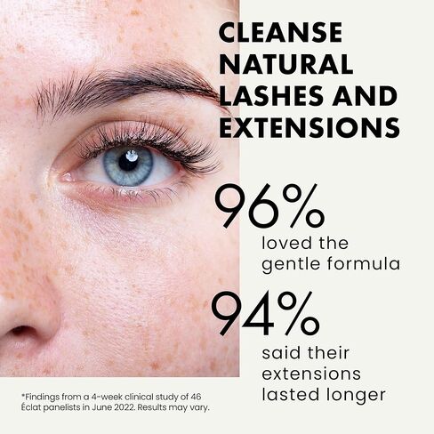 مجموعة شامبو الرموش، شامبو الرموش لوصلات الرموش مع خلاصة الصبار والبابونج، منظف لطيف للرموش لوصلات الرموش - منظف رغوي لوصلات الرموش، غسول نباتي للرموش in Kuwait