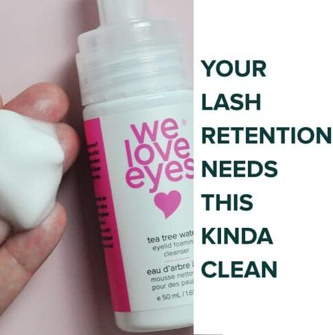 We Love Eyes - 100% Oil Free Tea Tree Water Eyelid Foaming Cleanser - For Eyelash Extension Home Care, Extend Lash Retention, Non-Irritating Formula in Kuwait