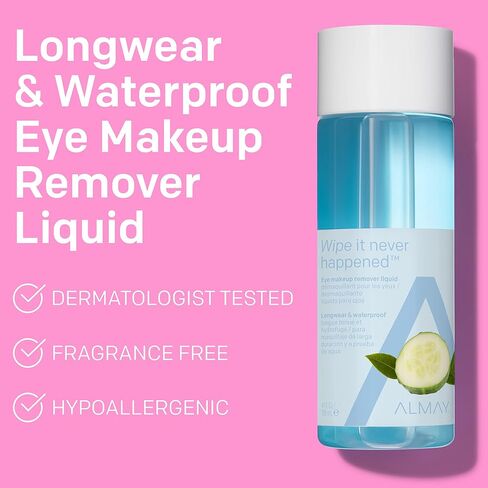 Almay Eye Makeup Remover Liquid with Aloe ,Oil Free, Hypoallergenic, Fragrance Free, Dermatologist & Ophthalmologist Tested, 4 Fl Oz, in Saudi Arabia