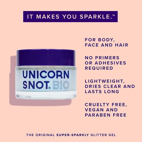 Unicorn Snot Face & Body Glitter - Cosmetic-Grade Holographic Glitter Gel - Glitter Makeup for Festivals, Raves, Anime Cosplay - Safe for Face, Easy Application & Removal, 1.7oz Gold Glitter (Bling) in Saudi Arabia