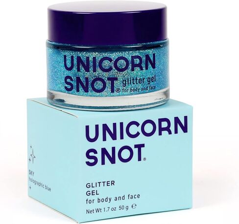 Unicorn Snot Face & Body Glitter - Cosmetic-Grade Holographic Glitter Gel - Glitter Makeup for Festivals, Raves, Anime Cosplay - Safe for Face, Easy Application & Removal, 1.7oz Gold Glitter (Bling) in Saudi Arabia