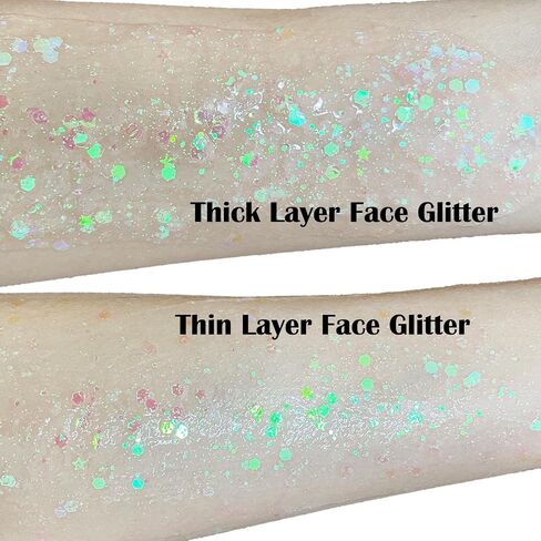 MEICOLY Blue Face Body Glitter,Patriotic Veterans Day Independence Day Sparkle 4th of July Pride Face Paint Makeup,Festival Rave Accessories Sparkling Mermaid Body Glitter Gel for Women,50ml in Saudi Arabia