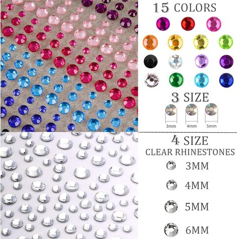 6 Sheets Face Jewels Face Gems Stick On, Self Adhesive Rhinestones for Makeup Rave Accessories for Festival Holiday Costumes in Saudi Arabia