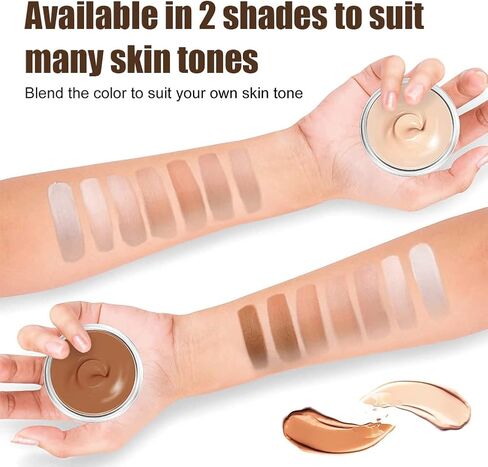 غطاء تاتو مقاوم للماء، كونسيلر للبقع الداكنة والندبات والوحمات البهاق، مكياج لتغطية الندبات مقاوم للماء، مكياج لتغطية الوشم، غطاء مكياج الجسم للرجال والنساء (2×30 مل) in Kuwait
