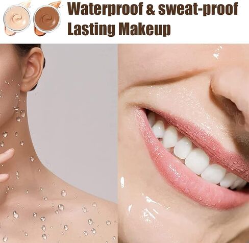غطاء تاتو مقاوم للماء، كونسيلر للبقع الداكنة والندبات والوحمات البهاق، مكياج لتغطية الندبات مقاوم للماء، مكياج لتغطية الوشم، غطاء مكياج الجسم للرجال والنساء (2×30 مل) in Kuwait