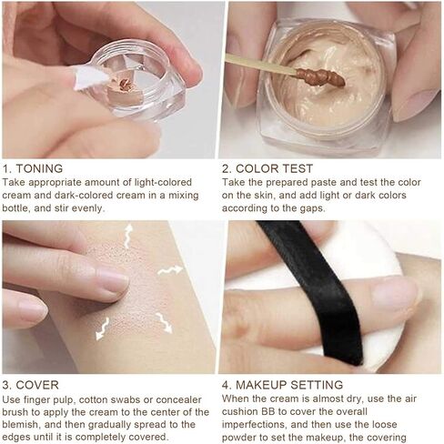 كونسيلر تاتو من قطعتين، كريم مقاوم للماء لتغطية بقع وحمات الجسم والندبات، مجموعة كونسيلر تغطية بلونين للاستخدام على الجسم للرجال والنساء in Kuwait