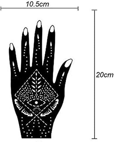 مجموعة تاتو الحناء 30 ورقة، مجموعة قوالب تاتو مؤقتة لامعة، مجموعة ملصقات تاتو الحناء الهندية للرسم الفني للجسم (2) in Kuwait