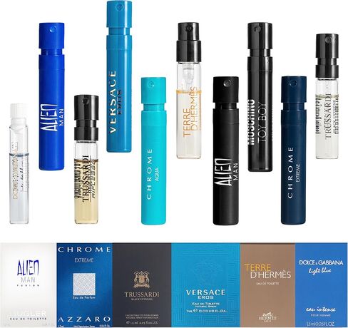 عينات كولونيا Infinite Scents للرجال: 10 عطور مصممة + حقيبة بحجم الجيب - مجموعة عينات للرجال بحجم السفر، مجموعة هدايا حزمة العينات in Saudi Arabia