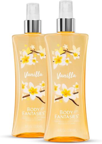 Body Fantasies Signature Fragrance Body Spray, Vanilla, 8 fl oz (Pack of 2) in Saudi Arabia