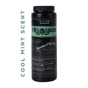 بودرة الجسم فروموندا (النعناع البارد) بالنعناع وشجرة الشاي (5 أونصة، عبوة واحدة) للجنسين، خالية من التلك، مضادة للتهيج، حماية من العرق بالزيوت العطرية in Kuwait