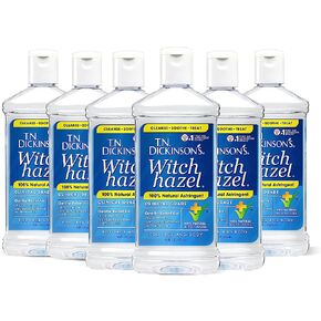 T.N. Dickinson's Witch Hazel Astringent for Face and Body, 100% Natural, 6 Count