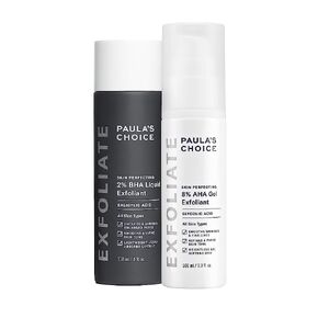 Paula's Choice-SKIN PERFECTING 8% AHA Gel Exfoliant & 2% BHA Liquid Duo-Facial Exfoliants for Blackheads Enlarged Pores Wrinkles and Fine Lines Face Exfoliators w/Glycolic Acid Salicylic Acid