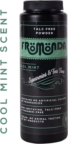 بودرة الجسم فروموندا (النعناع البارد) بالنعناع وشجرة الشاي (5 أونصة، عبوة واحدة) للجنسين، خالية من التلك، مضادة للتهيج، حماية من العرق بالزيوت العطرية in Kuwait