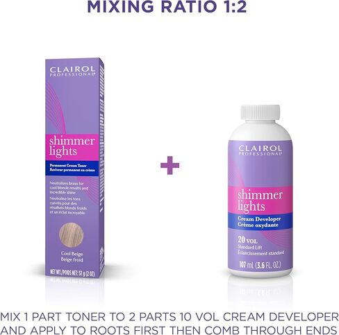 Clairol Professional Shimmer Lights Permanent Cream Toner for Cool Blonde Hair Results with Less Breakage* and Shiny Hair in Saudi Arabia