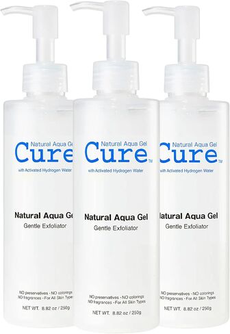 Cure by Toyo | Aqua Gel Gentle Exfoliator | Clear and Softer Skin | Non-Abrasive Face and Body Cleanser | Sensitive Skin | Big Size 8.82oz in Saudi Arabia