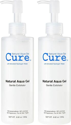 Cure by Toyo | Aqua Gel Gentle Exfoliator | Clear and Softer Skin | Non-Abrasive Face and Body Cleanser | Sensitive Skin | Big Size 8.82oz in Saudi Arabia