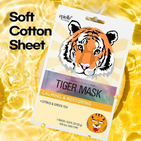 Epielle Animal Character Sheet Masks | Korean Spa Masks for All Skin Types | Spa Gifts, Kids' Birthday Party, Girls' Night, Skincare Party | Assorted 6 Pack | Korean Skincare in Saudi Arabia