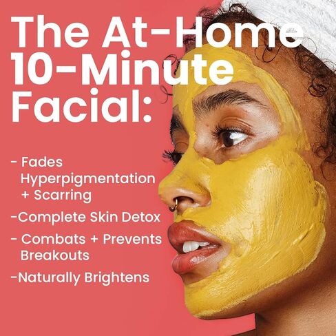 Gleamin Vitamin C Clay Mask for Dark Spots - Turmeric Face Mask - Clay Face Mask Skin Care, Deep Cleansing Face Mask, Acne Face Mask - Facial Mask Improves Blemish, Scarring and Refining Pores 2.1 Oz in Saudi Arabia