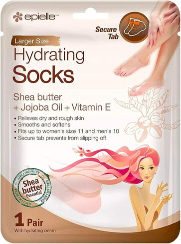 Epielle Hydrating Foot Masks (Socks 6pk) for foot cracked and dry heel to toe and callus Spa Masks - Shea butter + Jojoba Oil + Vitamin E Moisturize, Mothers Day GIfts in Saudi Arabia