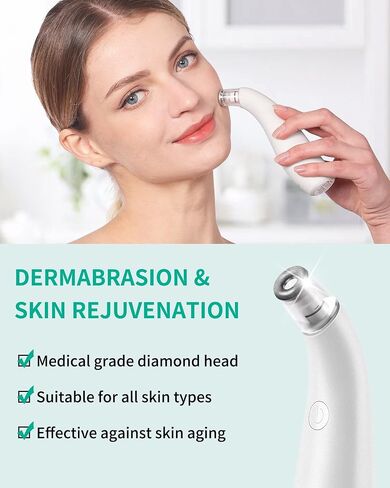 NEWDERMO 2-in-1 Microdermabrasion Machine for Facial, Diamond Microdermabrasion Device USB Rechargeable - Advanced Home Facial Treatment Machine (Pink) in Saudi Arabia