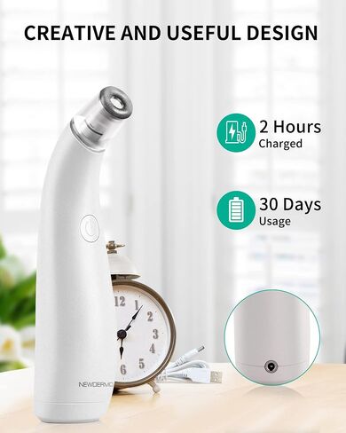 NEWDERMO 2-in-1 Microdermabrasion Machine for Facial, Diamond Microdermabrasion Device USB Rechargeable - Advanced Home Facial Treatment Machine (Pink) in Saudi Arabia