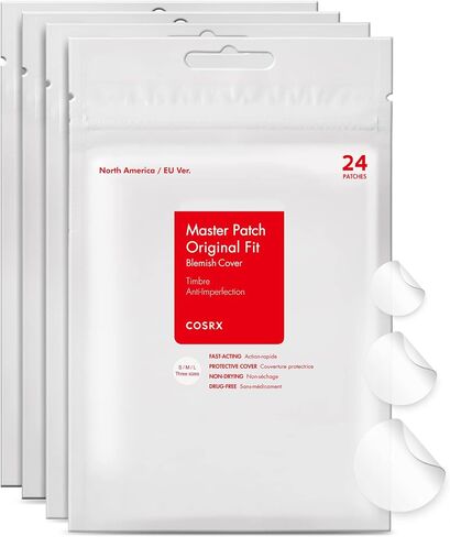 COSRX Acne Pimple Patch (96 Count) Absorbing Hydrocolloid Spot Treatment Fast Healing, Blemish Cover, Three Sizes in Saudi Arabia