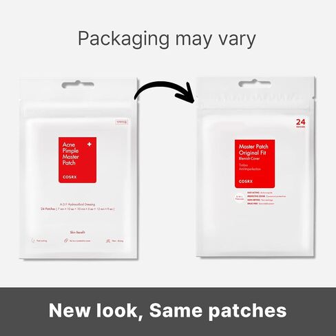 COSRX Acne Pimple Patch (96 Count) Absorbing Hydrocolloid Spot Treatment Fast Healing, Blemish Cover, Three Sizes in Saudi Arabia
