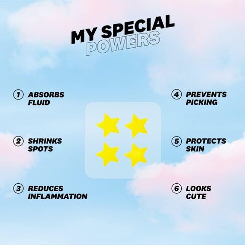 Starface Hydro-Stars Big Yellow, Hydrocolloid Pimple Patches, Absorb Fluid and Reduce Inflammation, Cute Star Shape, Vegan and Cruelty-Free Skincare (32 Count) in Saudi Arabia