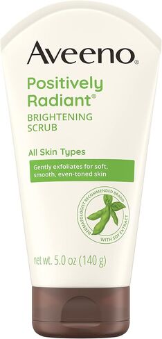 Aveeno Positively Radiant Skin Brightening Exfoliating Daily Facial Scrub, Moisture-Rich Soy Extract, helps improve skin tone & texture, Oil-& Soap-Free, Hypoallergenic, 5 oz in Kuwait
