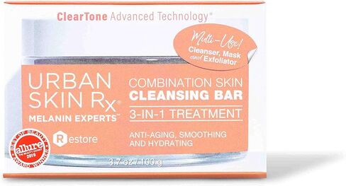 Urban Skin Rx Combination Skin Cleansing Bar | 3-in-1 Daily Cleanser, Exfoliator, and Mask Smooths, Hydrates, Improves the Appearance of Skin Tone + Texture, Formulated with Salicylic Acid | 2.0 Oz in Saudi Arabia