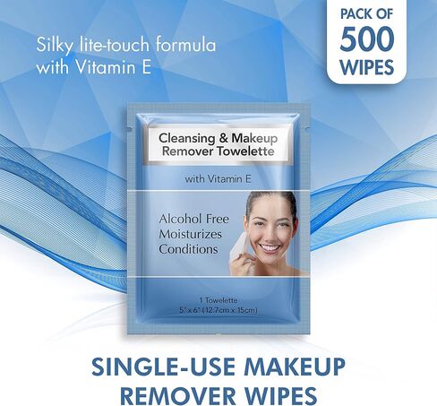 Diamond Wipes Makeup Remover Wipes, Alcohol Free Facial Cleansing Wipes with Vitamin E, Case of 50 Face Wipes in Saudi Arabia