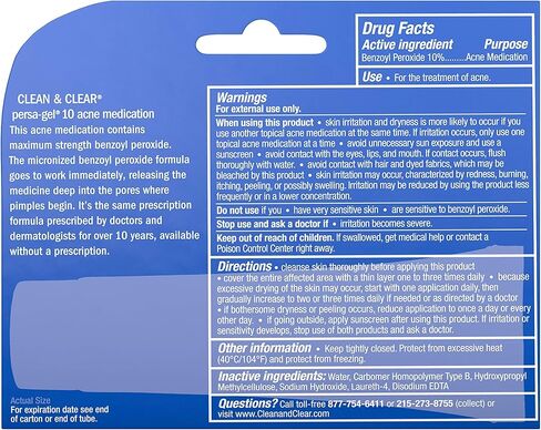 Clean & Clear, Persa-Gel 10 Acne Spot Treatment, Maximum Strength, 1 Oz in Kuwait