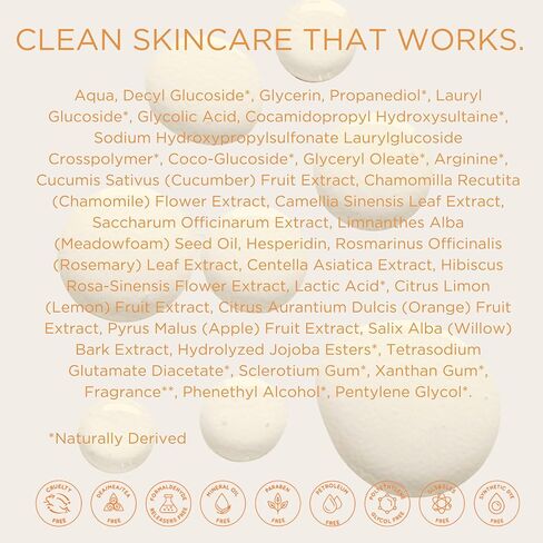 InstaNatural Glycolic Cleanser Face Wash, Reduces the Look of Pores and Uneven Texture, Gently Exfoliates, with Glycolic Acid and Cucumber Extract, 6.7 Fl Oz in Kuwait