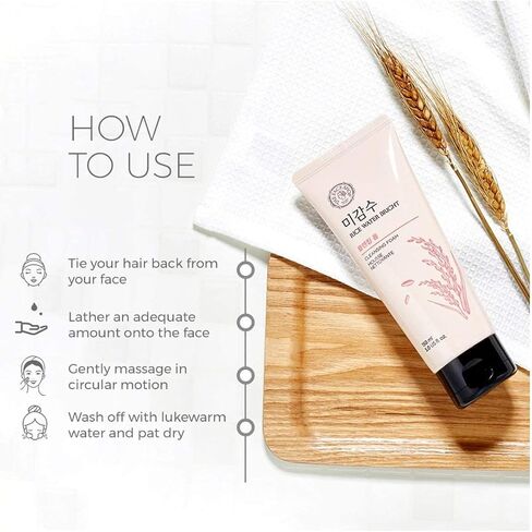 ذا فيس شوب رغوة تنظيف الوجه بماء الأرز وماء برايت لايت ومجموعة مكونة من 3 قطع | غسول الوجه المنعش لجميع أنواع البشرة | مجموعة التنظيف المزدوج | إزالة المكياج والجلد الميت والترطيب والتفتيح in Kuwait