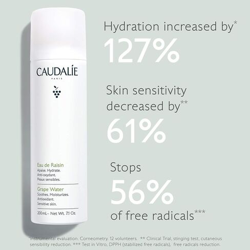 Caudalie Grape Water Moisturizing Face Mist - Soothing Organic Facial Spray to Instantly Hydrate and Strengthen the Skin Barrier, Safe for Sensitive Skin in Kuwait