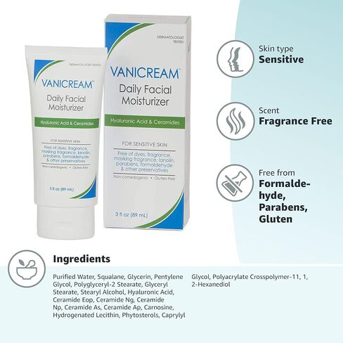 Vanicream Daily Facial Moisturizer, 3 Ounce & Facial Moisturizer with SPF, 2.5 Ounce in Saudi Arabia