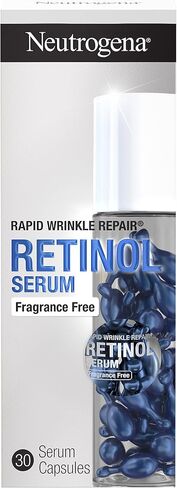 Neutrogena Rapid Wrinkle Repair Retinol Face Serum Capsules, Fragrance-Free Daily Facial Serum with Retinol that fights Fine Lines, Wrinkles, Dullness, Alcohol-Free & Non-Greasy, 7 ct in Kuwait