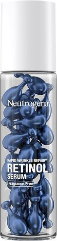 Neutrogena Rapid Wrinkle Repair Retinol Face Serum Capsules, Fragrance-Free Daily Facial Serum with Retinol that fights Fine Lines, Wrinkles, Dullness, Alcohol-Free & Non-Greasy, 7 ct in Kuwait