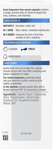 Neutrogena Rapid Wrinkle Repair Retinol Face Serum Capsules, Fragrance-Free Daily Facial Serum with Retinol that fights Fine Lines, Wrinkles, Dullness, Alcohol-Free & Non-Greasy, 7 ct in Kuwait