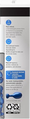 Neutrogena Rapid Wrinkle Repair Retinol Face Serum Capsules, Fragrance-Free Daily Facial Serum with Retinol that fights Fine Lines, Wrinkles, Dullness, Alcohol-Free & Non-Greasy, 7 ct in Kuwait