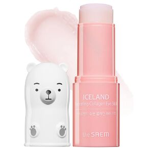 The SAEM Iceland Hydrating Collagen Eye Stick 0.24oz - Anti-wrinkle Moisturizing Eye Balm for Saggy Skin – Under Eye Treatment - Balm to Smooth Skin Texture, Rose Fragrance