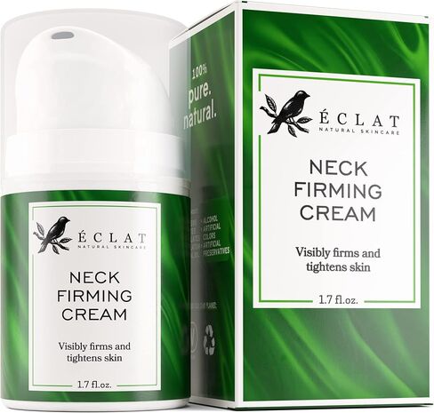 كريم شد الرقبة المضاد للشيخوخة من إكلات - علاج طبيعي لشد البشرة، مضاد للتجاعيد وتقليل الذقن المزدوجة - مع فيتامين C وE، مستخلص الشاي الأخضر - نباتي 100%، 1.7 أونصة in Kuwait